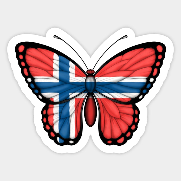 Norwegian Flag Butterfly Sticker by jeffbartels